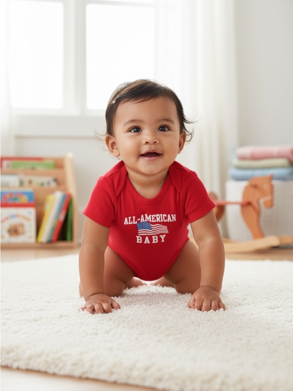 The Children’s Place All-American Unisex Baby Red Short Sleeve Bodysuit NIP